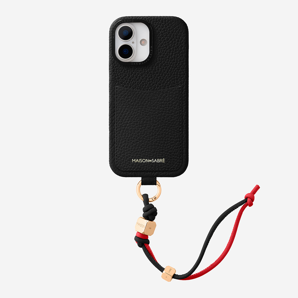 The Wristlet Phone Case iPhone 17 - Black Caviar – MAISON de SABRÉ