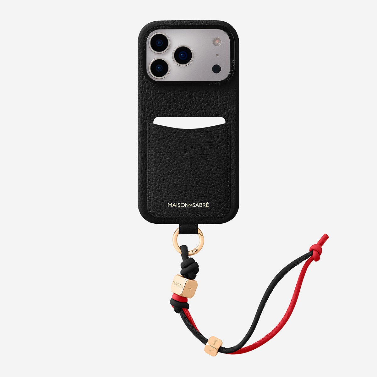 The Wristlet Phone Case iPhone 17 Pro Max - Black Caviar – MAISON