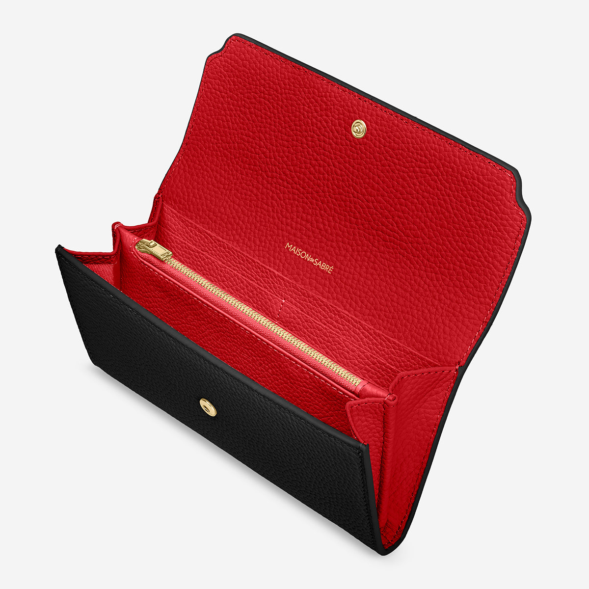 The Long Flap Wallet - Pomegranate Caviar