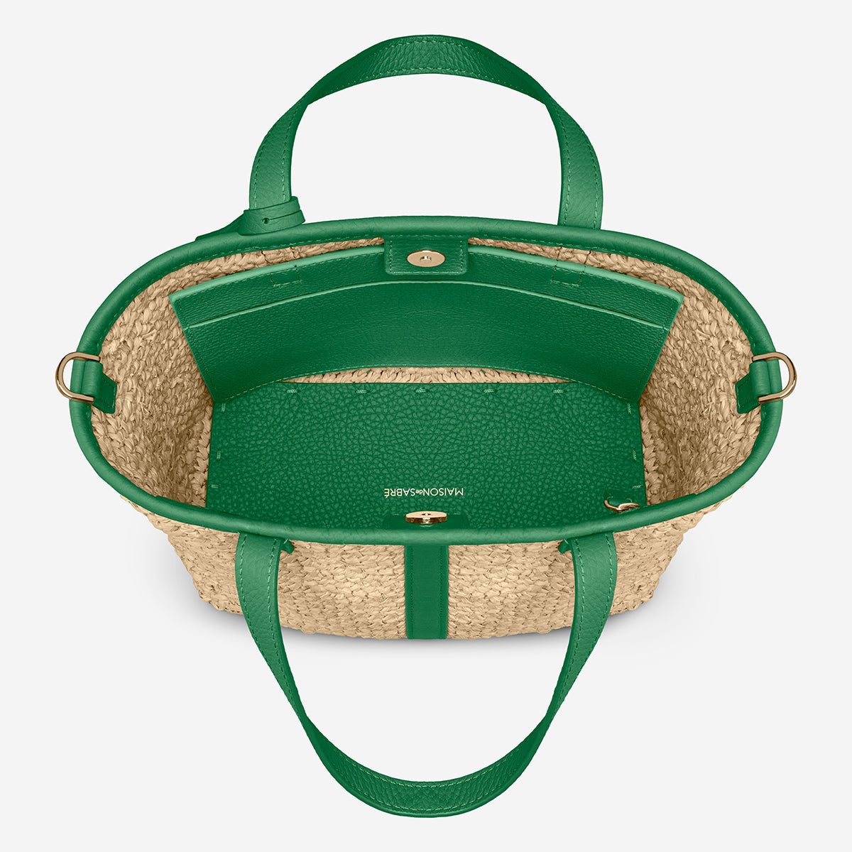 The Raffia Small Soft Tote - Emerald Green