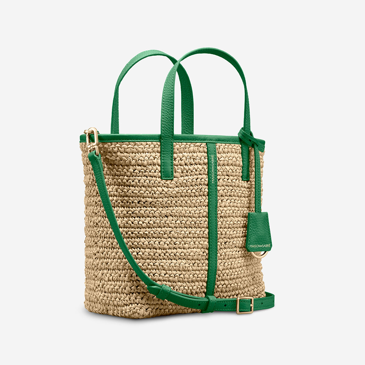 The Raffia Small Soft Tote - Emerald Green
