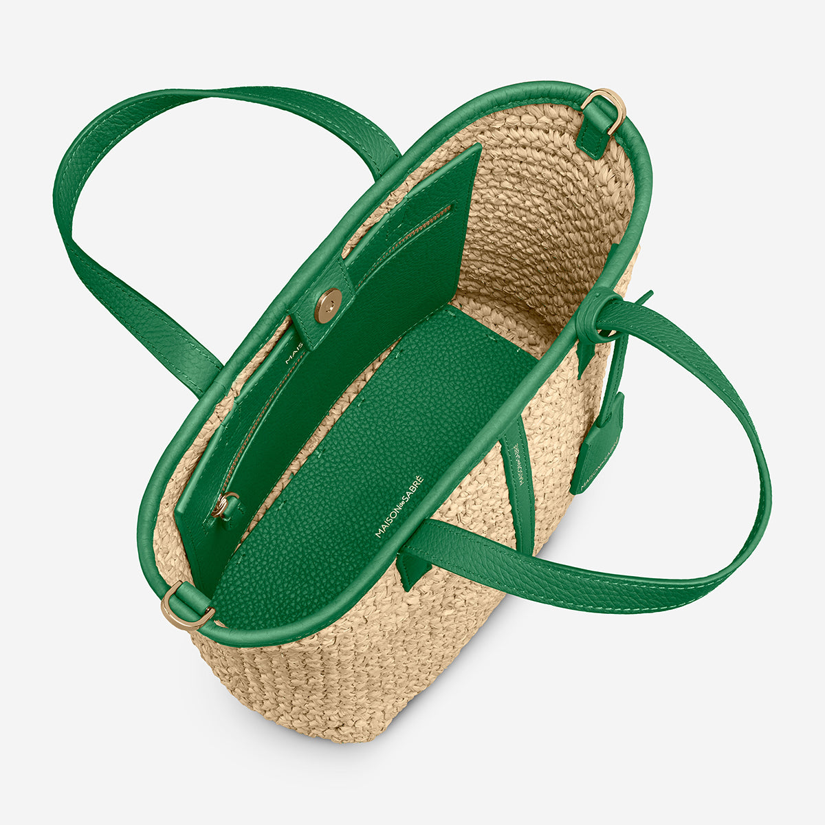 The Raffia Small Soft Tote - Emerald Green
