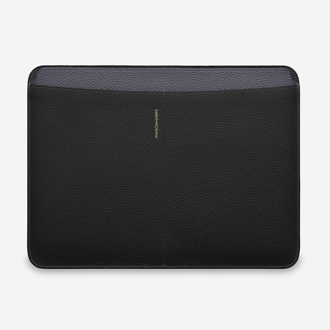 Maison de Sabre Leather Laptop Sleeve Black Caviar