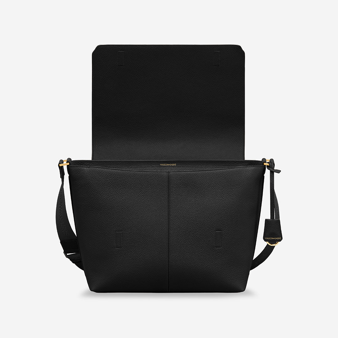 The Flaire Messenger Bag - Black Caviar