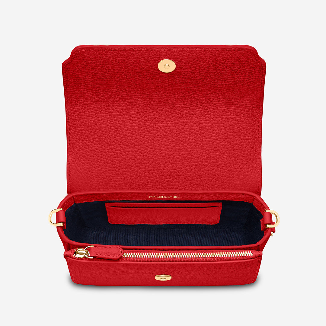 The Mini Flap Bag - Pomegranate Red