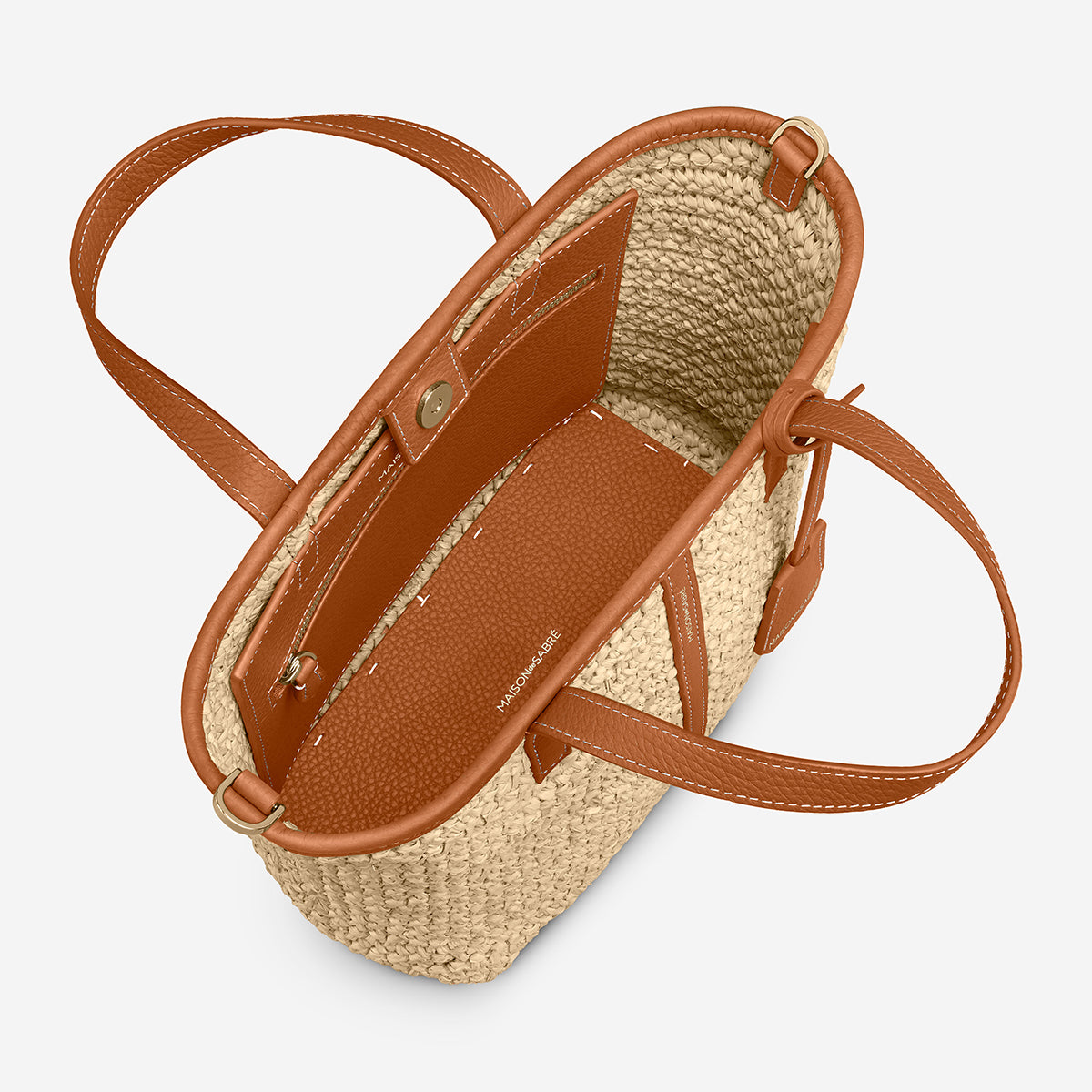The Raffia Small Soft Tote - Pecan Brown