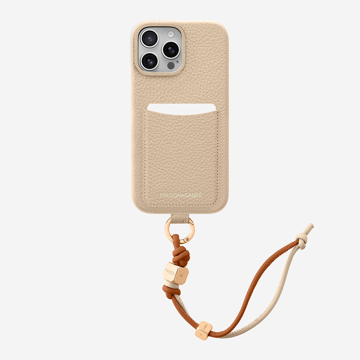 【新品】MAISONdeSABRE レザーiPhone16proケース ベージュ The Wristlet Phone Case iPhone 16 Pro Max - Saharan Nude – MAISON