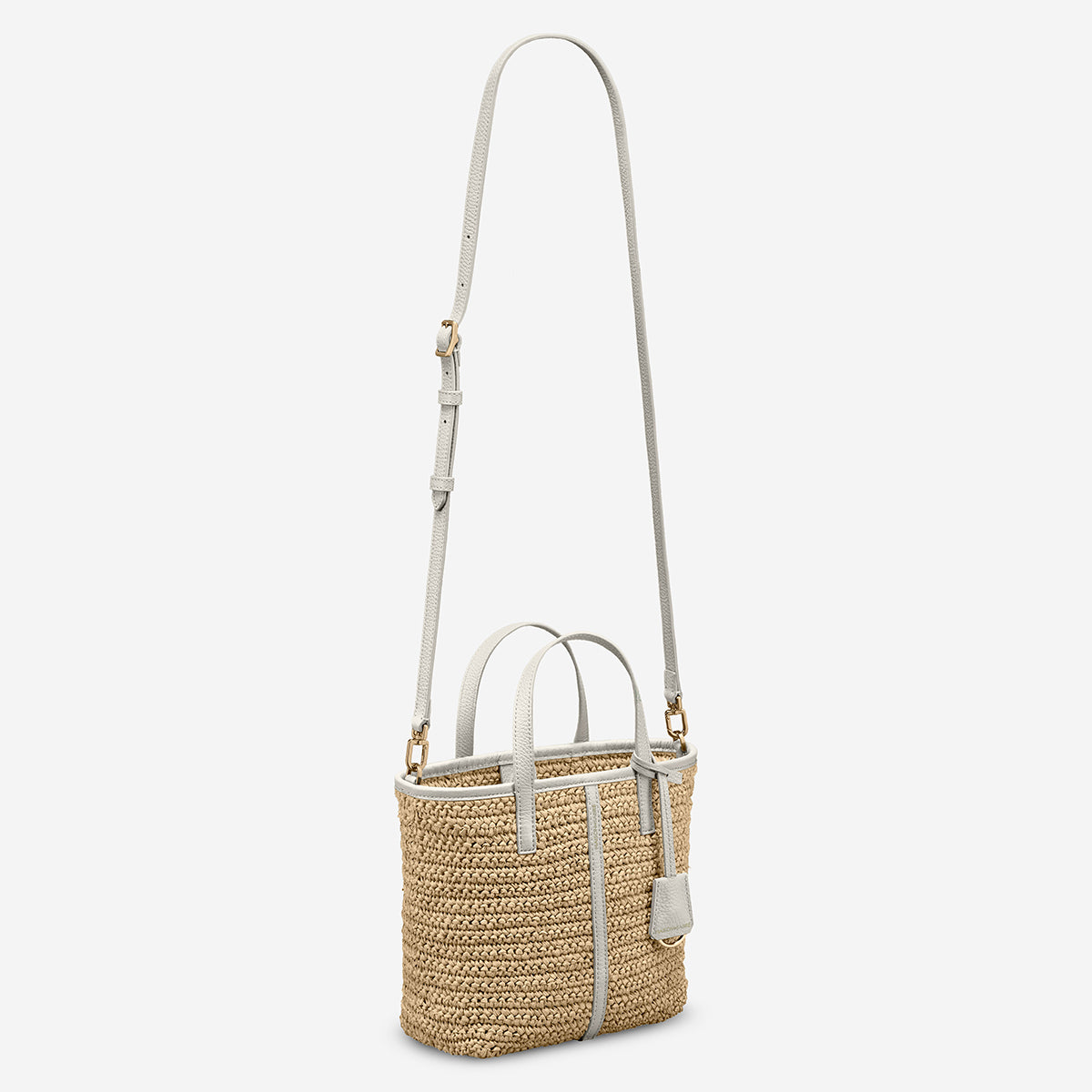 The Raffia Small Soft Tote - Foam White