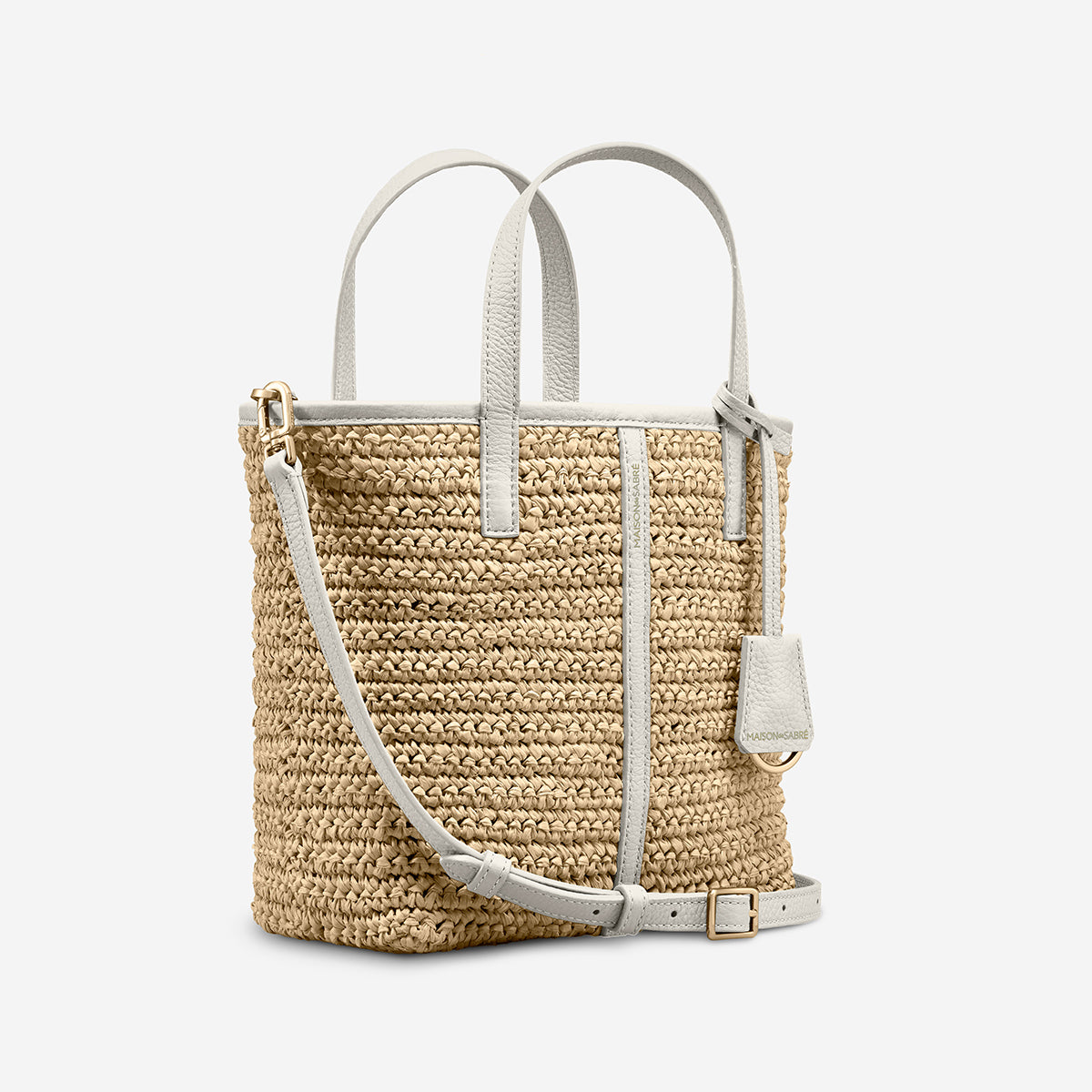 The Raffia Small Soft Tote - Foam White