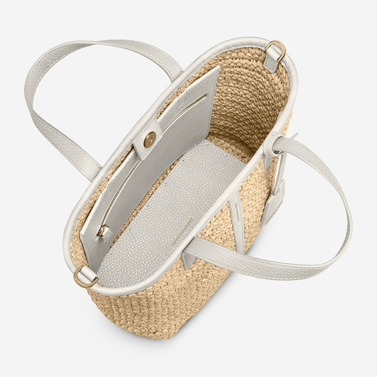 The Raffia Small Soft Tote - Foam White