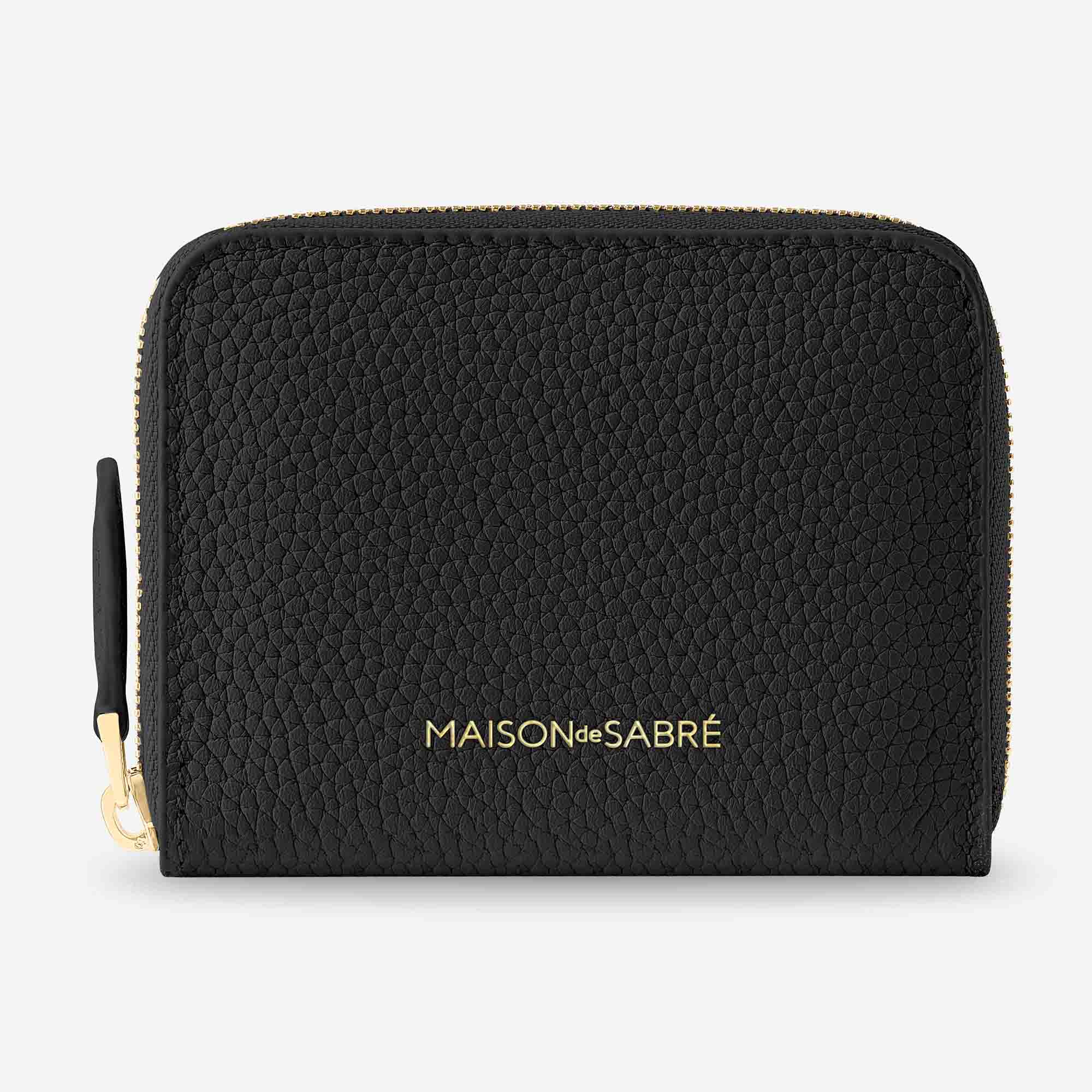 Zipped Wallet in Black Caviar | MAISON de SABRÉ