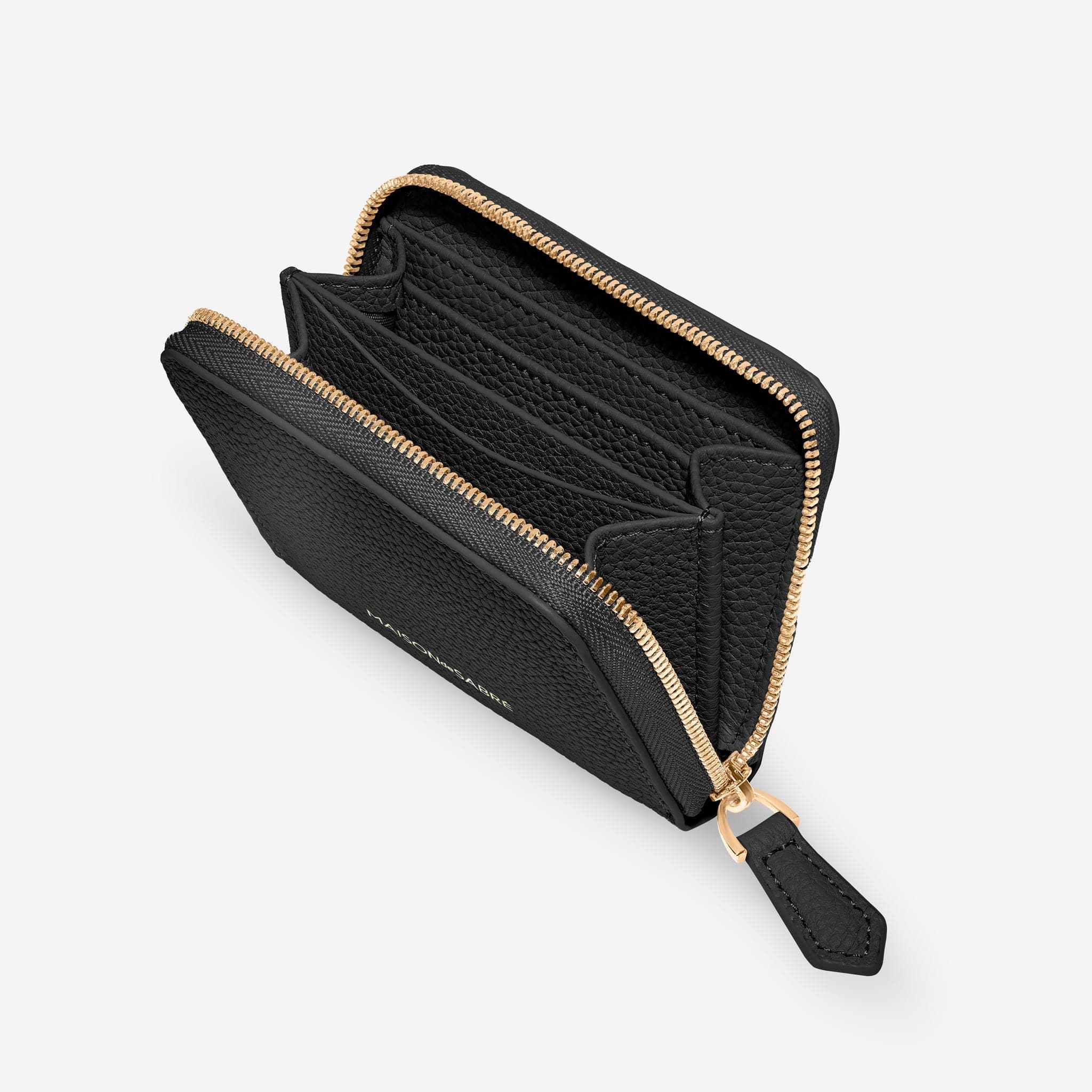 Zipped Wallet in Black Caviar | MAISON de SABRÉ