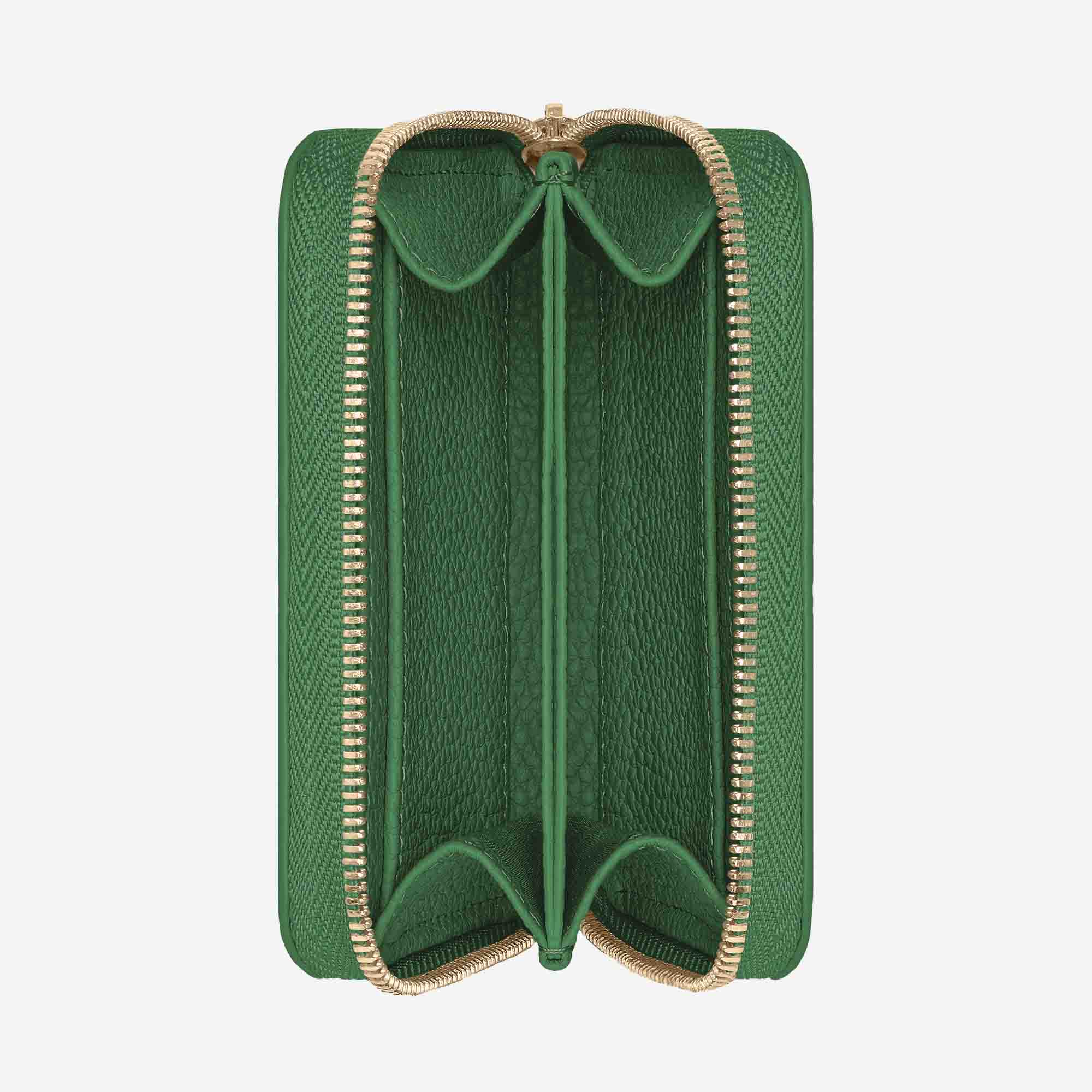 Zipped Wallet in Emerald Green | MAISON de SABRÉ