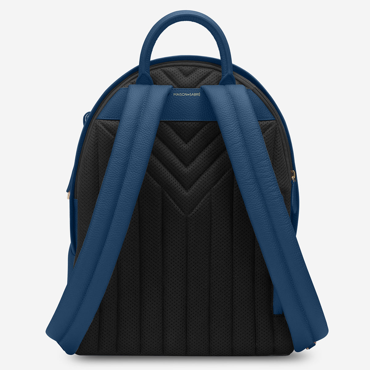 blue one handle backpack leather vintage paris Maison de Sabre Leather Backpack