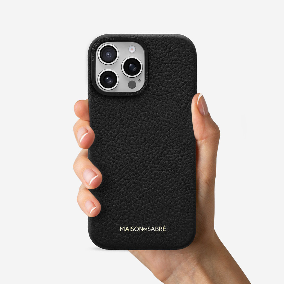 iPhone 16 Pro Case in Black Caviar | MAISON de SABRÉ