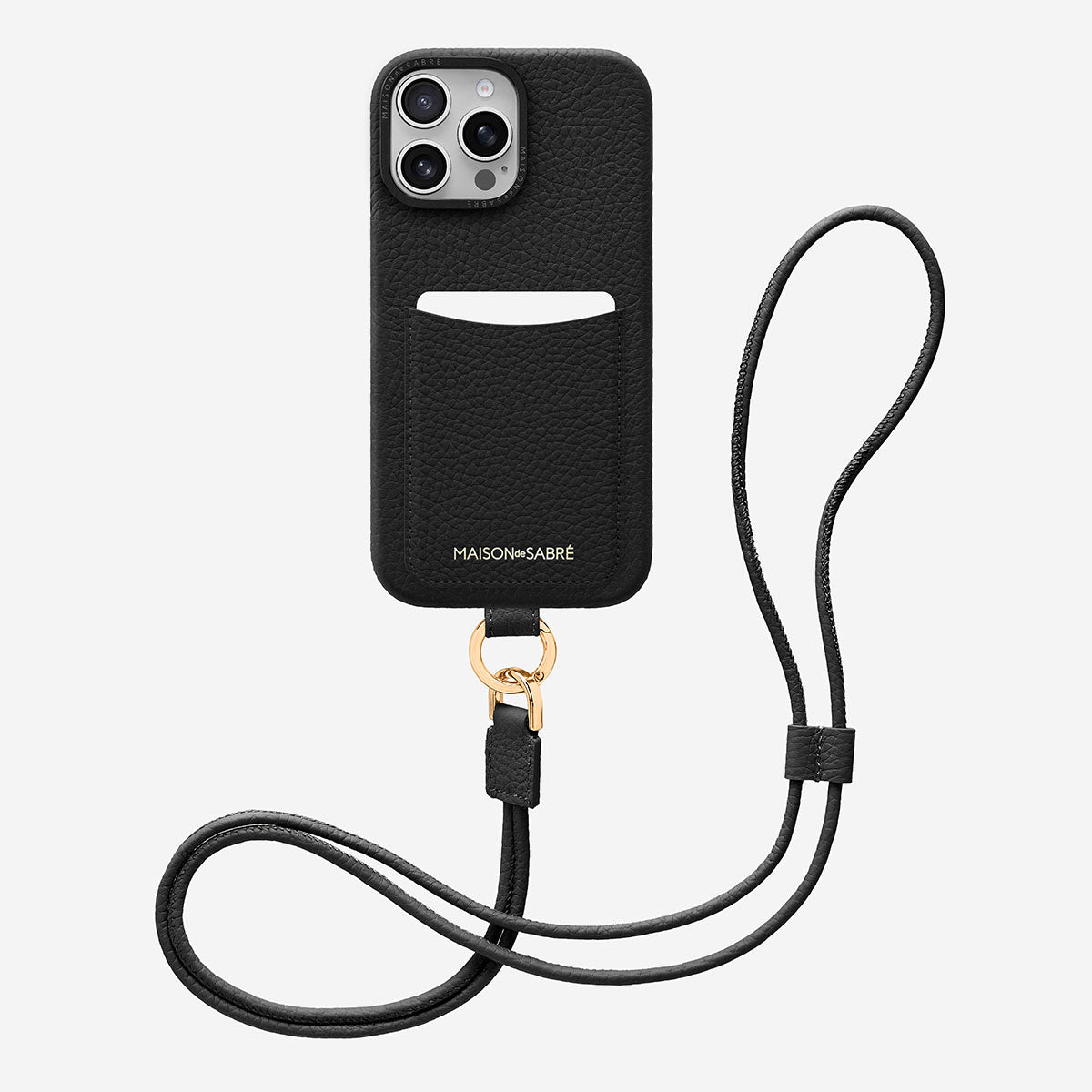 Sling Phone Case iPhone 16 Pro Max in Black Caviar – MAISON de SABRÉ