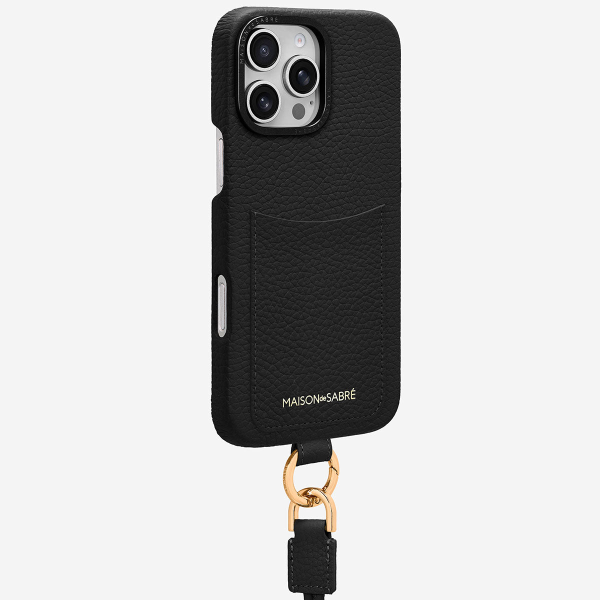 MAISON de SABRÉ スリングスマホケース iPhone16pro Sling Phone Case iPhone 16 Pro in Black Caviar – MAISON de SABRÉ