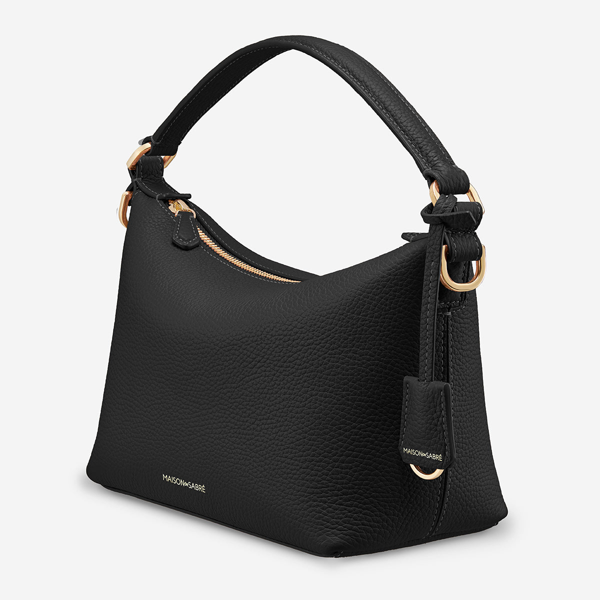 Small Soft Hobo in Black Caviar | MAISON de SABRÉ