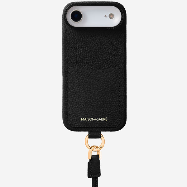 Sling Phone Case iPhone 17 Air in Black Caviar – MAISON de SABRÉ