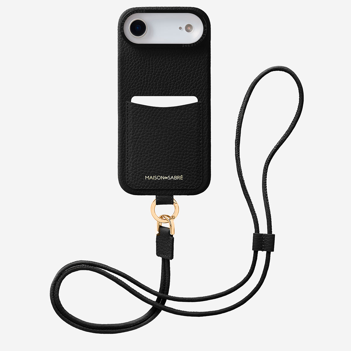Sling Phone Case iPhone 17 Air in Black Caviar – MAISON de SABRÉ