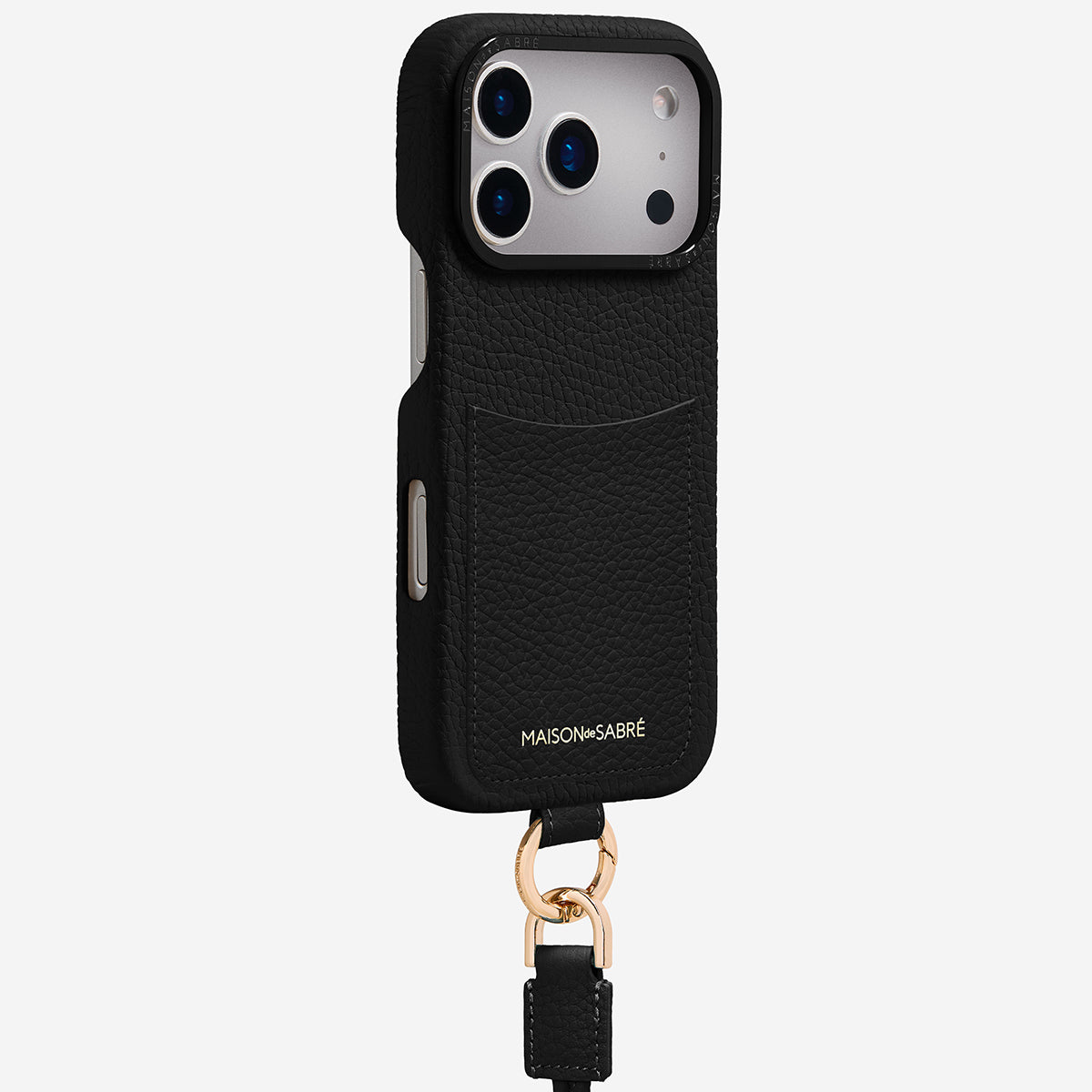 MAISON de SABRÉ スリングスマホケー iPhone17 Sling Phone Case iPhone 17 Pro Max in Black Caviar – MAISON de SABRÉ