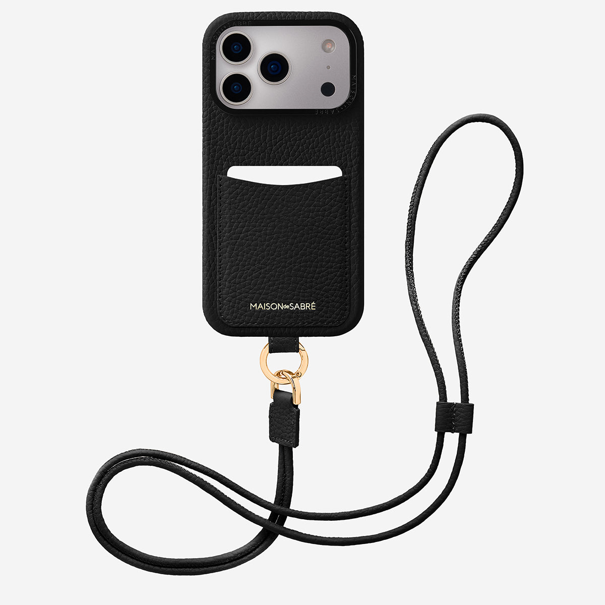 Sling Phone Case iPhone 17 Pro Max in Black Caviar – MAISON de SABRÉ