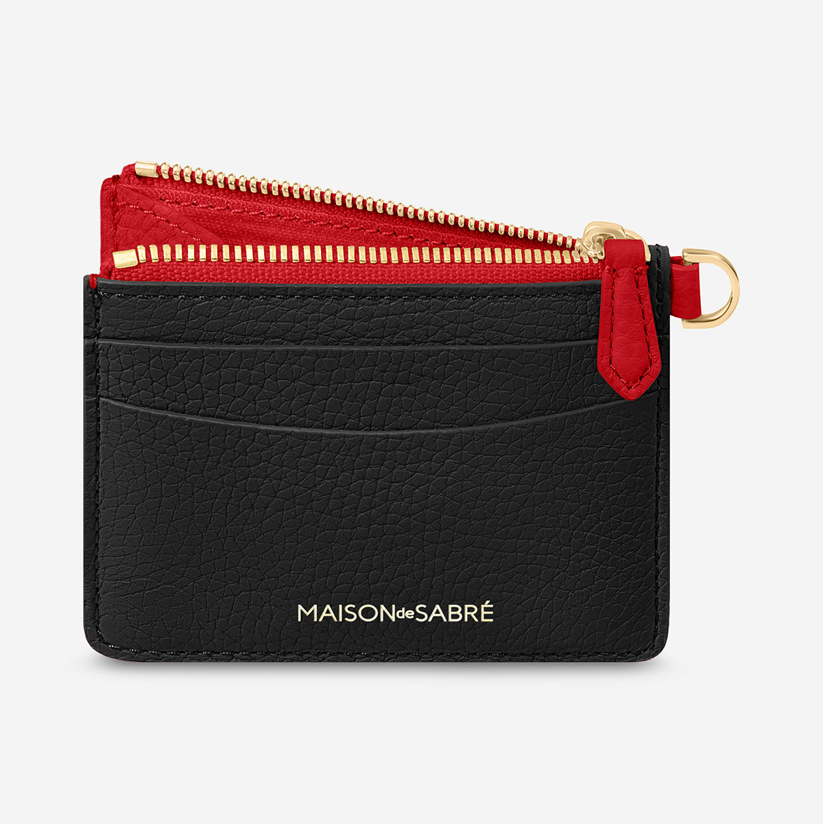 The Zipped Card Pouch - Rouge Noir