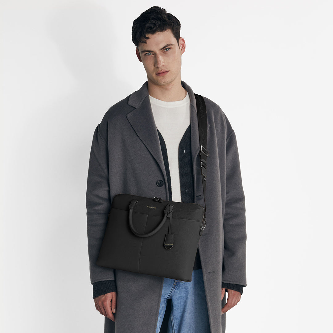 Laptop Bag in Black Caviar | MAISON de SABRÉ
