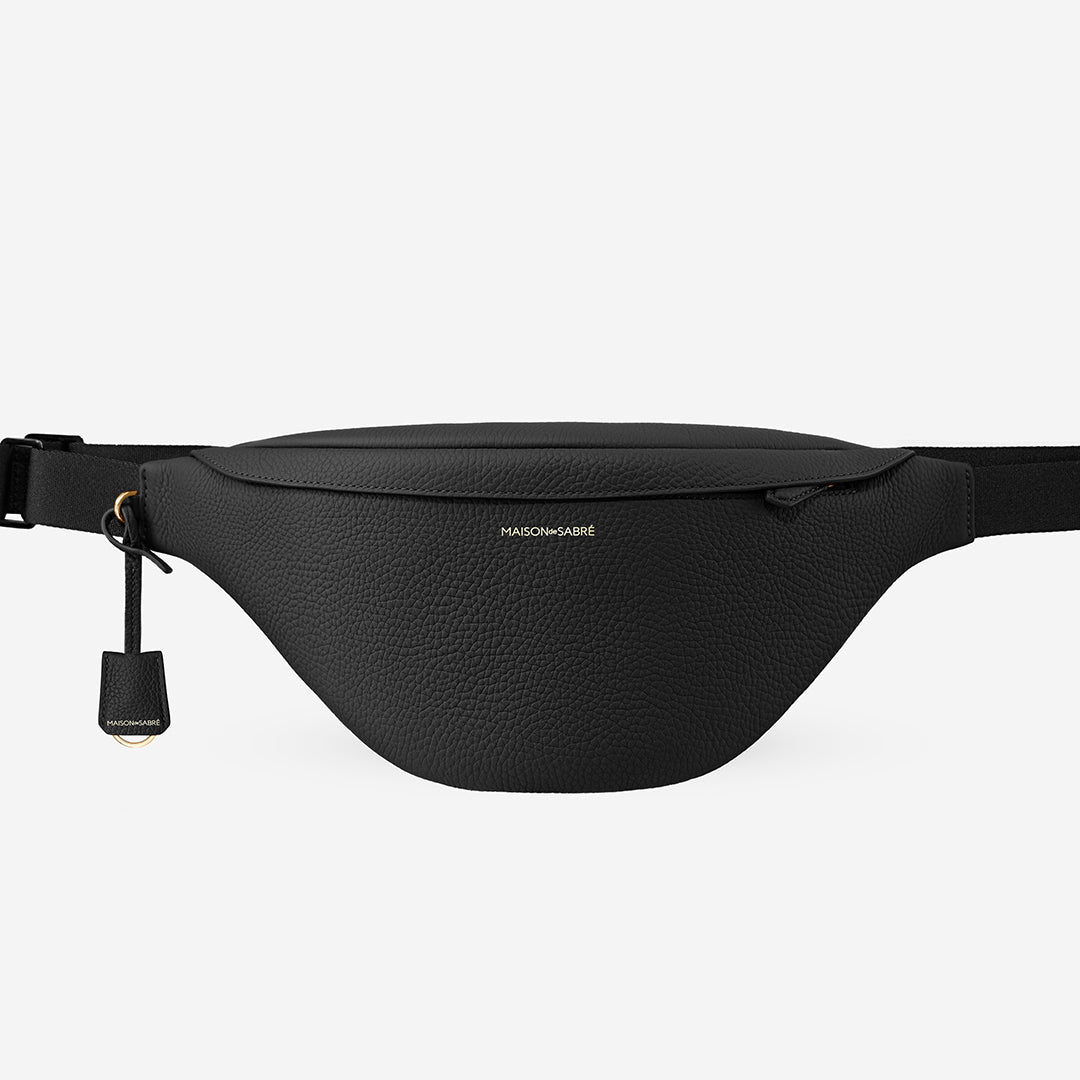 Large Sling Bag in Black Caviar | MAISON de SABRÉ