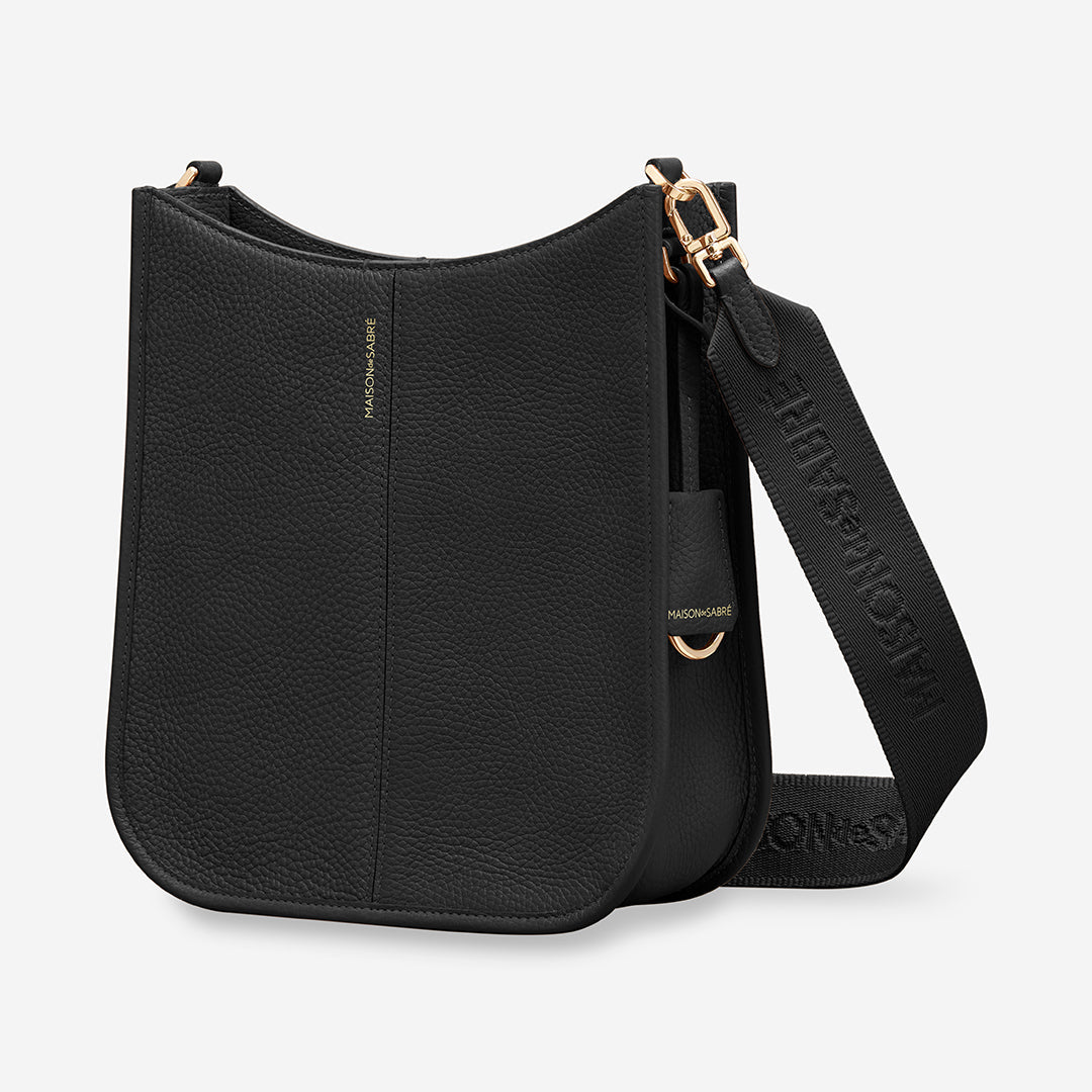 Saddle Bag in Black Caviar | MAISON de SABRÉ