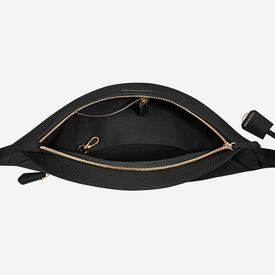 Large Sling Bag in Black Caviar | MAISON de SABRÉ