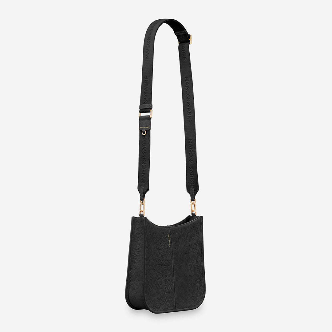 Saddle Bag in Black Caviar | MAISON de SABRÉ