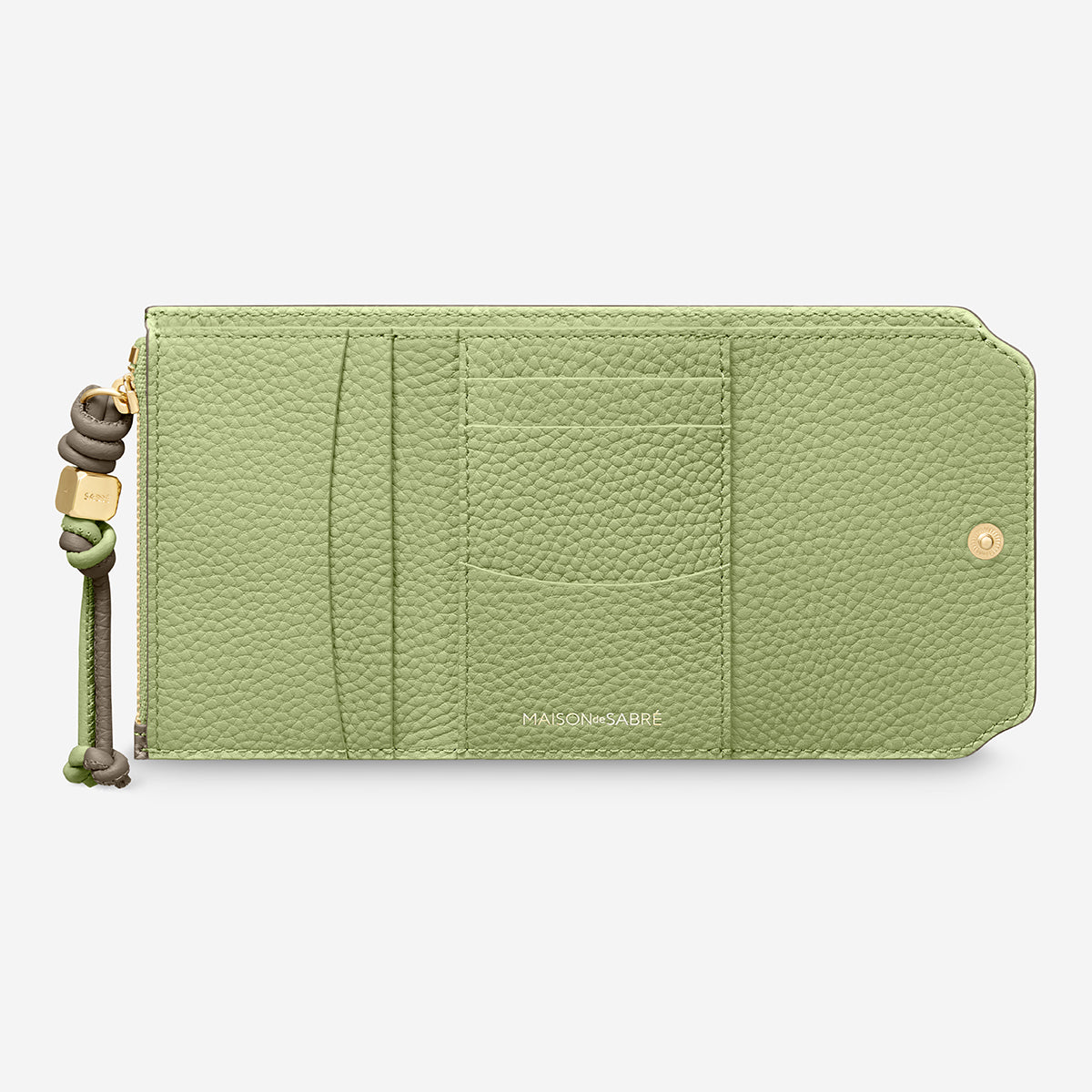 Trifold Wallet in Cashmere Matcha | MAISON de SABRÉ