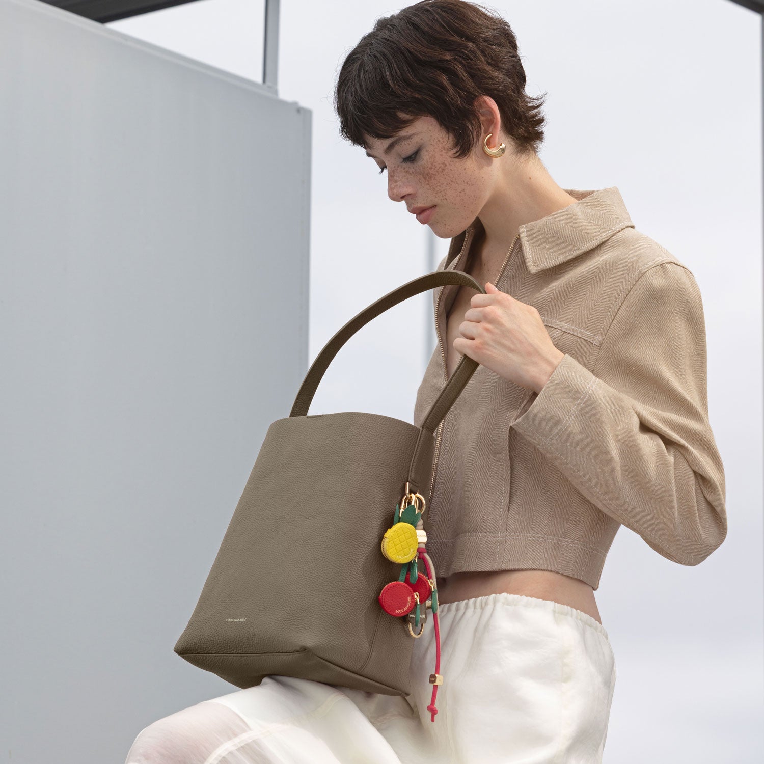 Bucket Soft Tote in Cashmere Matcha | MAISON de SABRÉ
