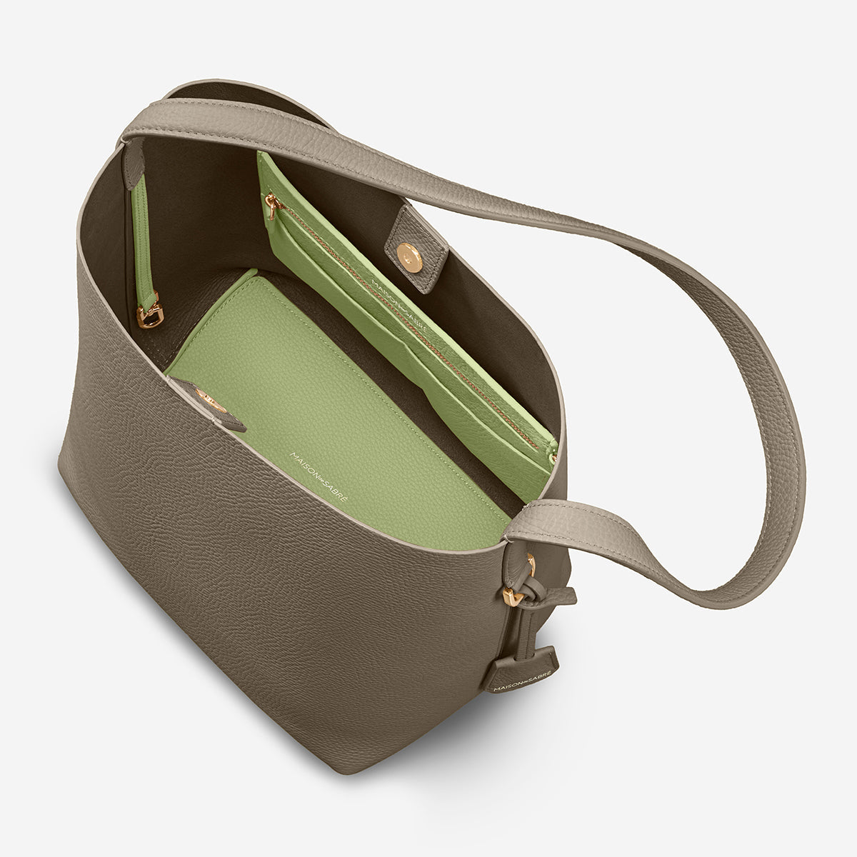 Bucket Soft Tote in Cashmere Matcha | MAISON de SABRÉ