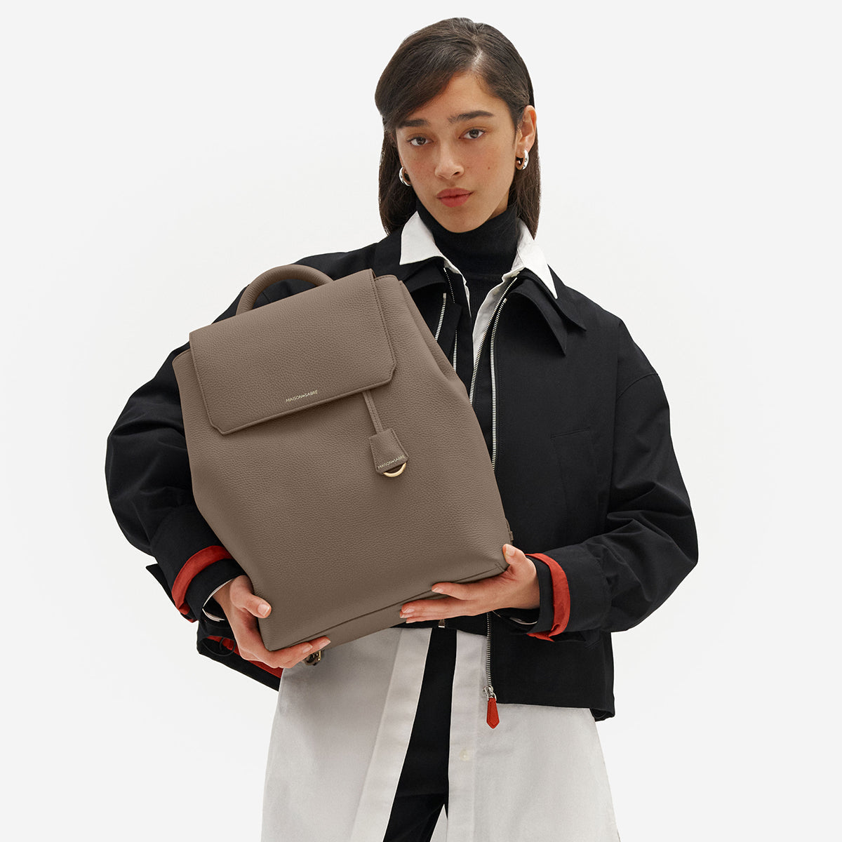 fabi mini backpack Maison de Sabre Medium Leather Soft Backpack