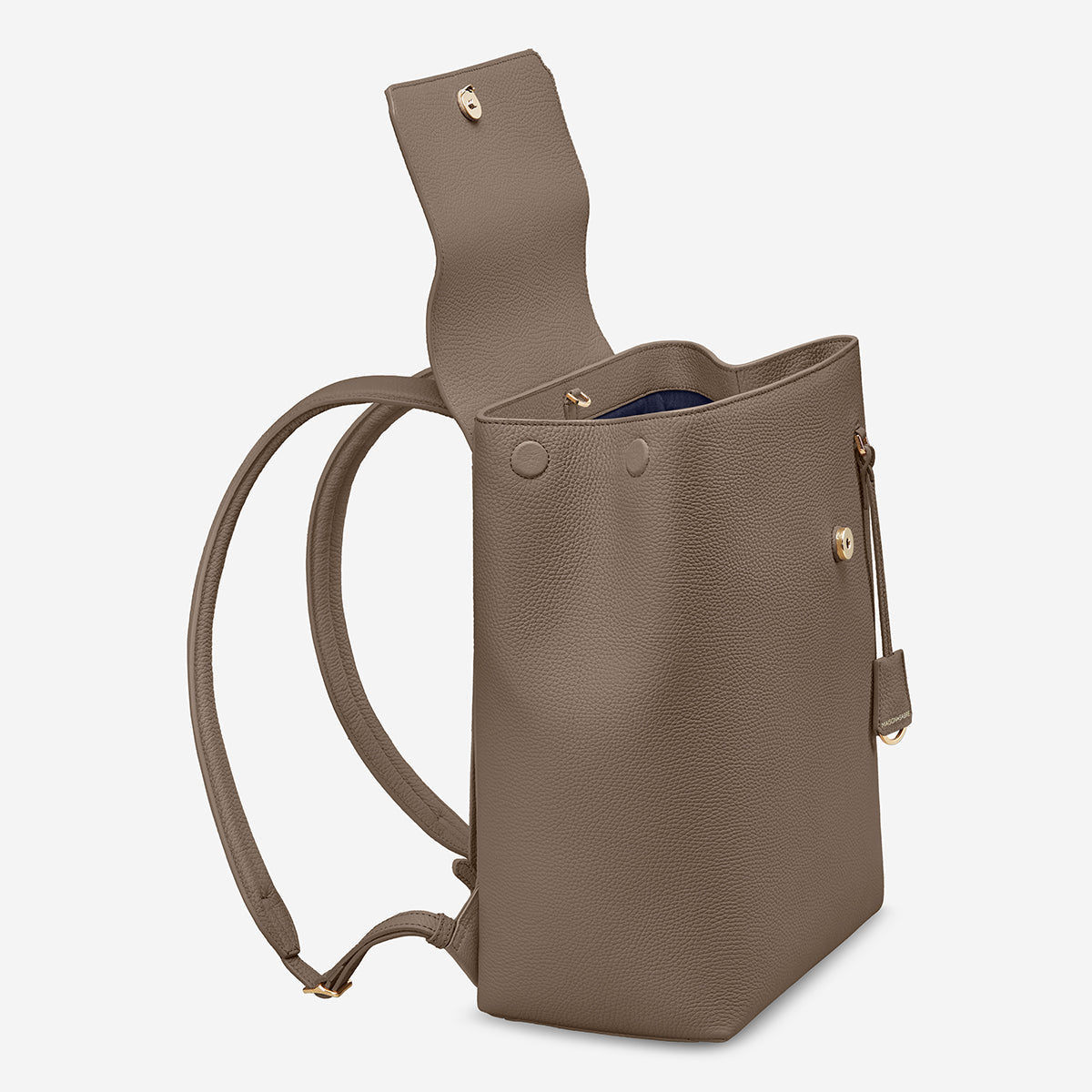 bucket style leather backpack Maison de Sabre Medium Leather Soft Backpack