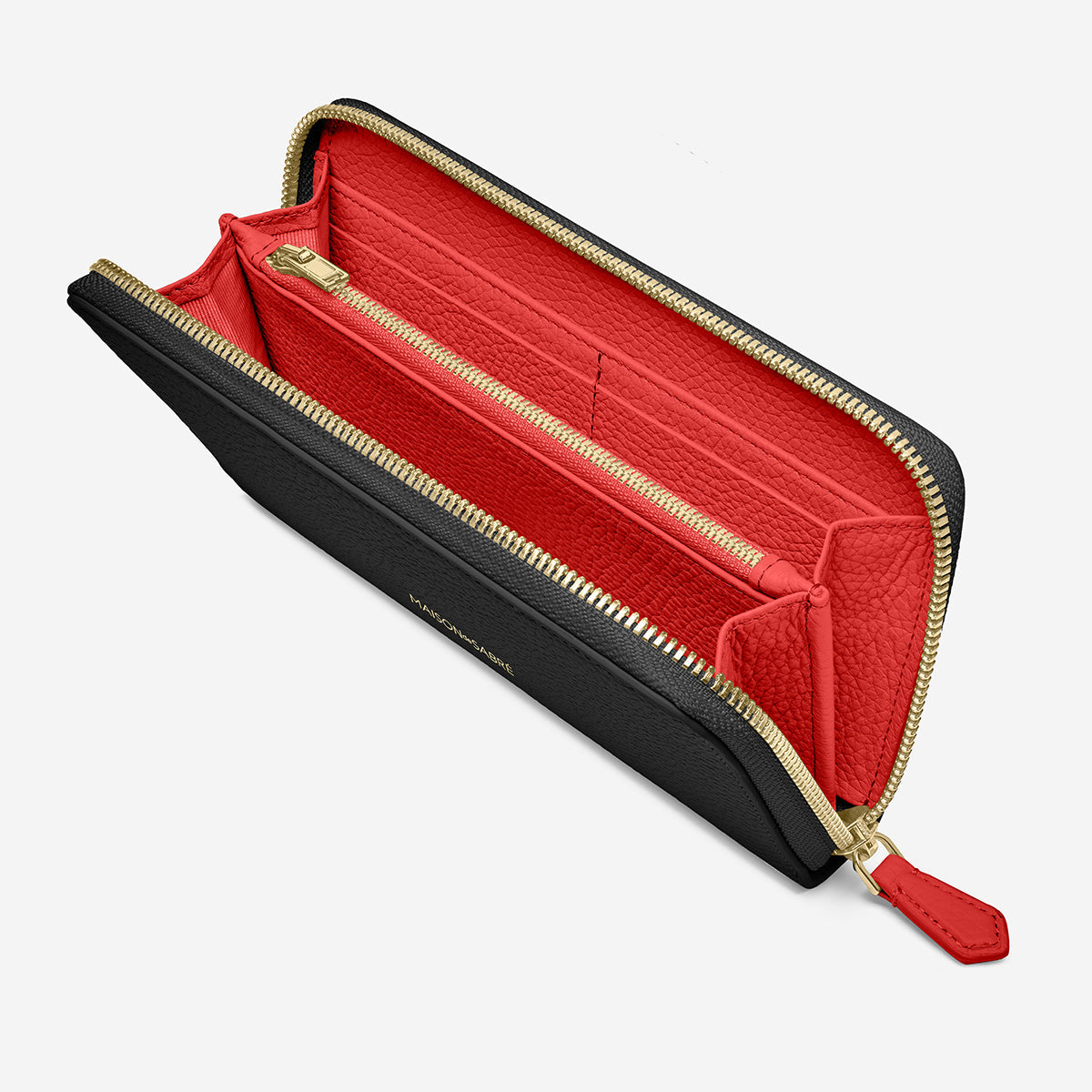 The Long Zip Wallet - Pomegranate Caviar – MAISON de SABRÉ