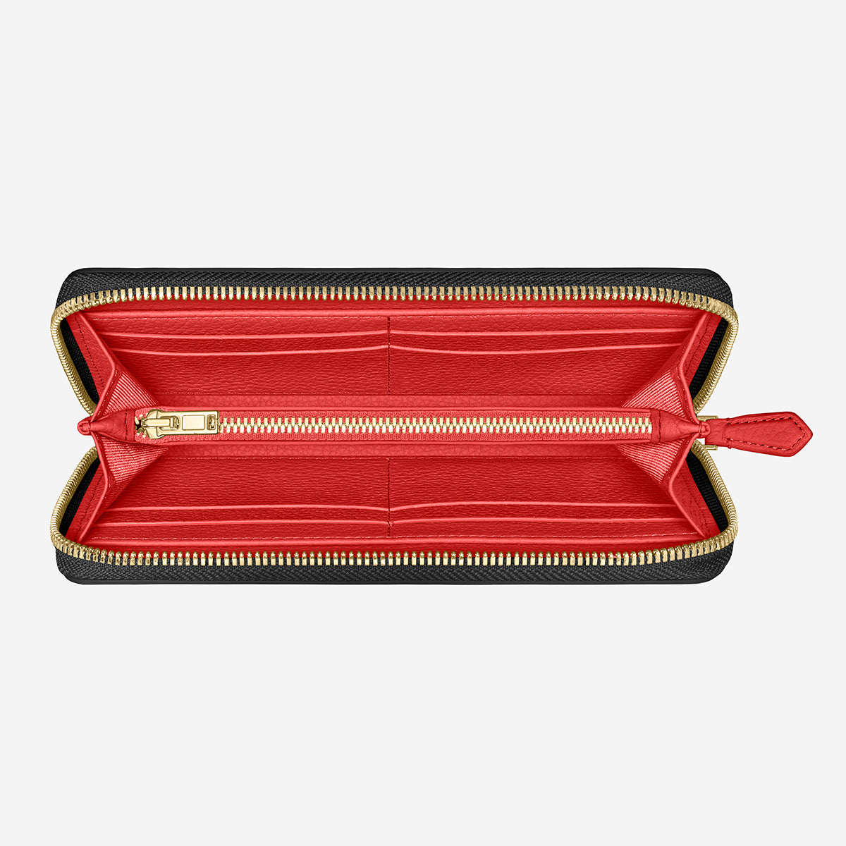 Long Zip Wallet in Pomegranate Caviar | MAISON de SABRÉ