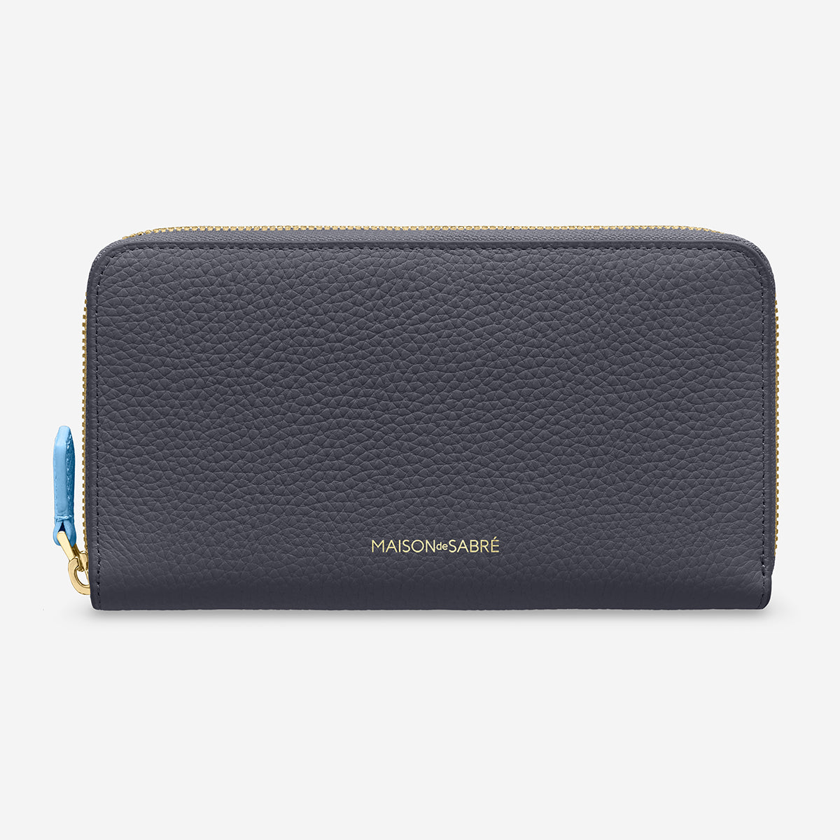 Long Zip Wallet in Graphite Sky | MAISON de SABRÉ