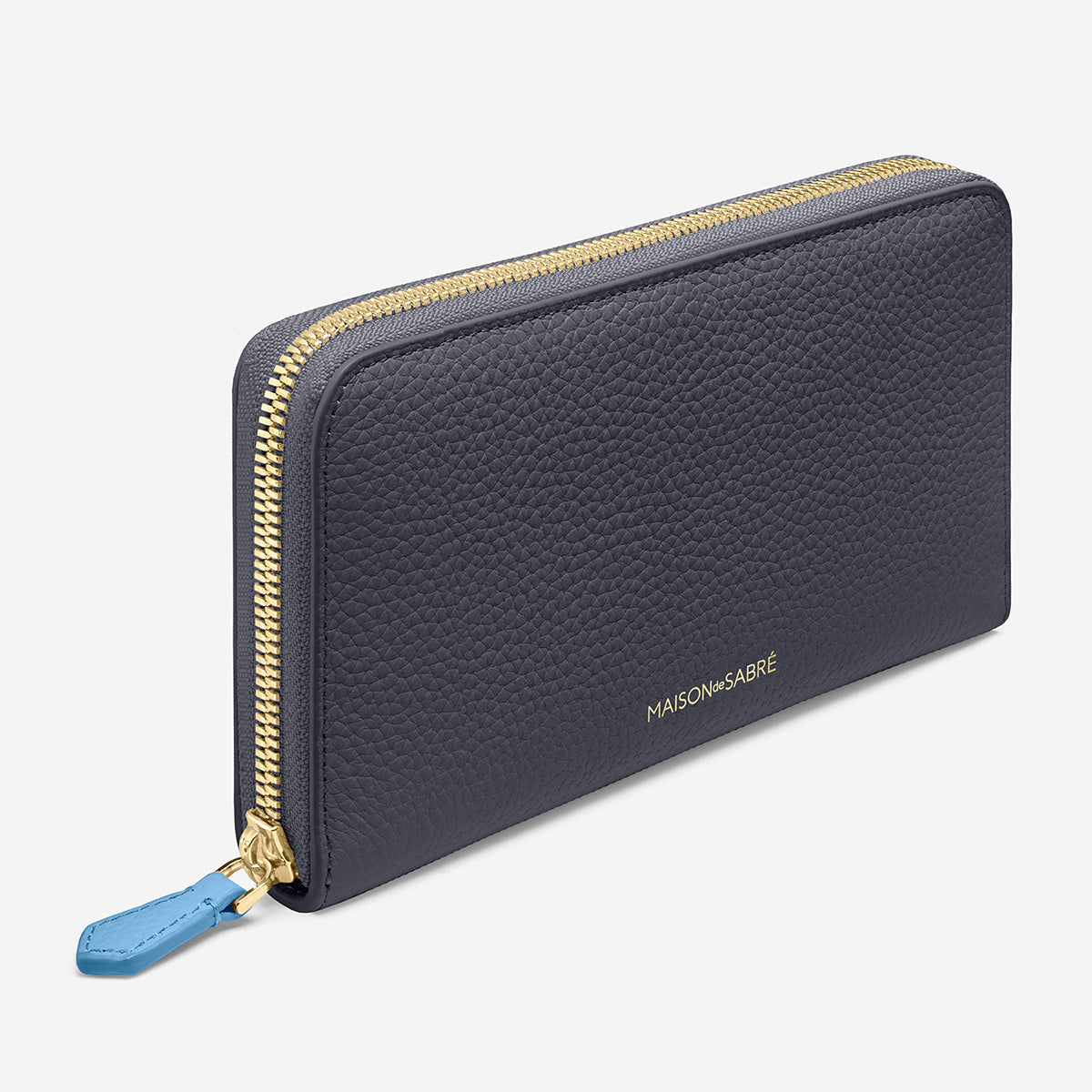 Long Zip Wallet in Graphite Sky | MAISON de SABRÉ