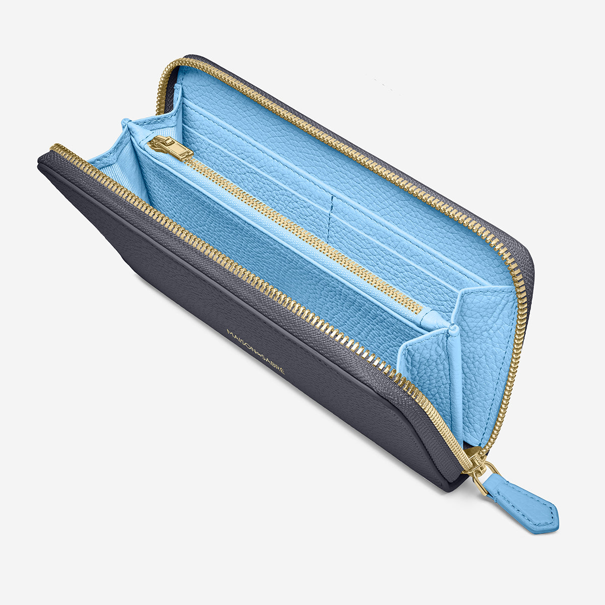 MAISON de SABRÉ 三つ折り財布 Graphite Sky Long Zip Wallet in Graphite Sky | MAISON de SABRÉ