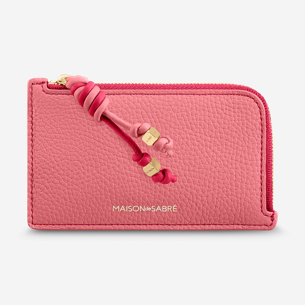 小物 MAISON de SABRE Zip Card Holder in Candy Fuchsia | MAISON de SABRÉ