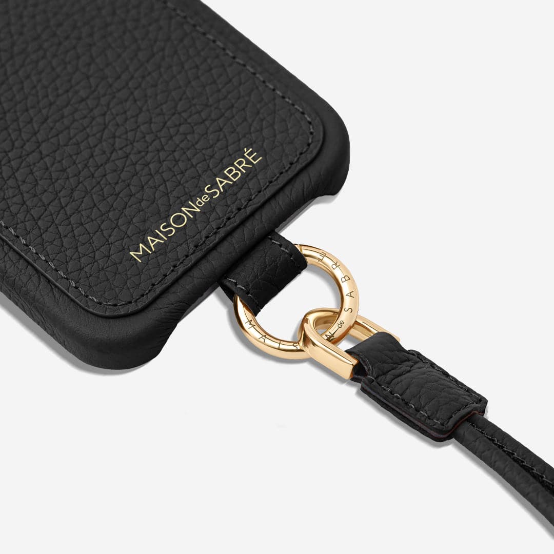 Sling Phone Case iPhone 14 Pro in Black Caviar – MAISON de SABRÉ