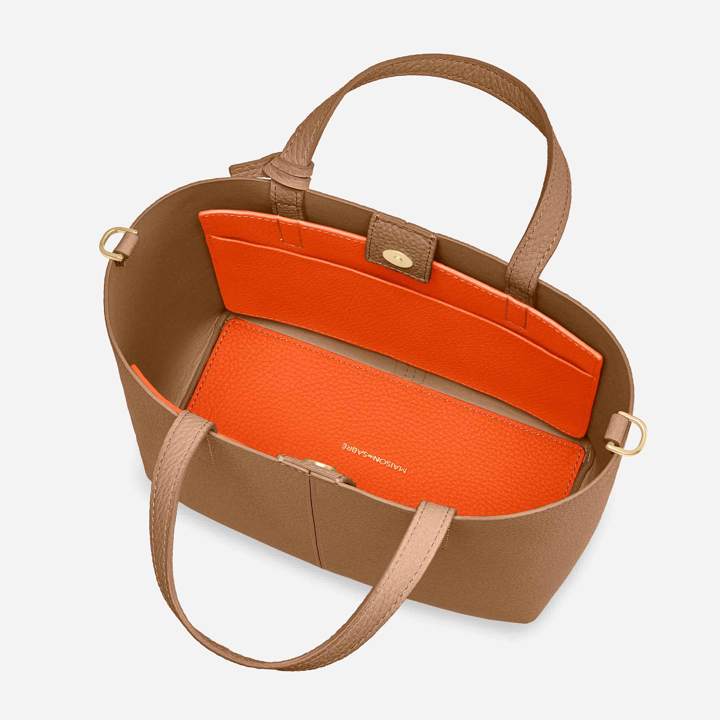 Small Soft Tote in Sandstone Manhattan | MAISON de SABRÉ
