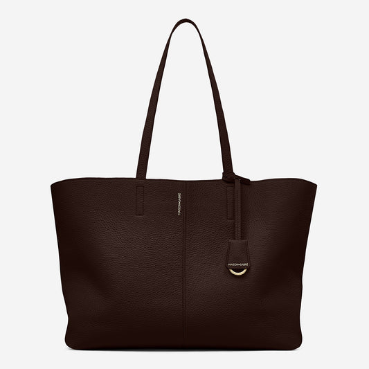 The Zipped Soft Tote - Espresso Brown