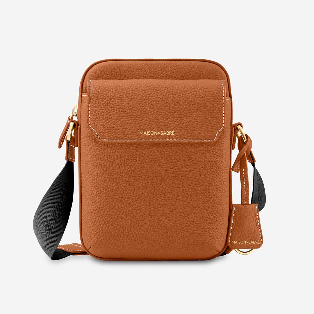 Small Messenger Bag in Pecan Brown | MAISON de SABRÉ