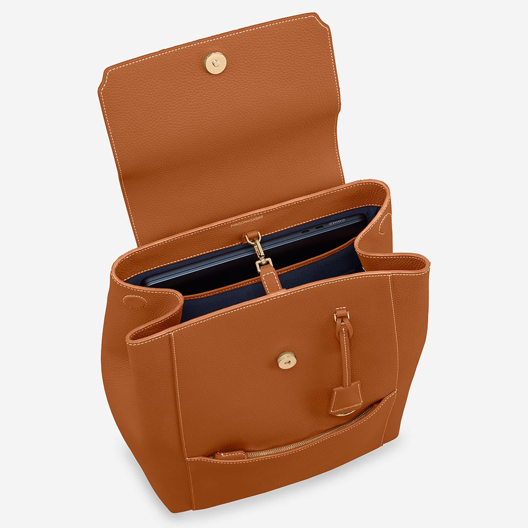 The Large Soft Backpack - Pecan Brown – MAISON de SABRÉ