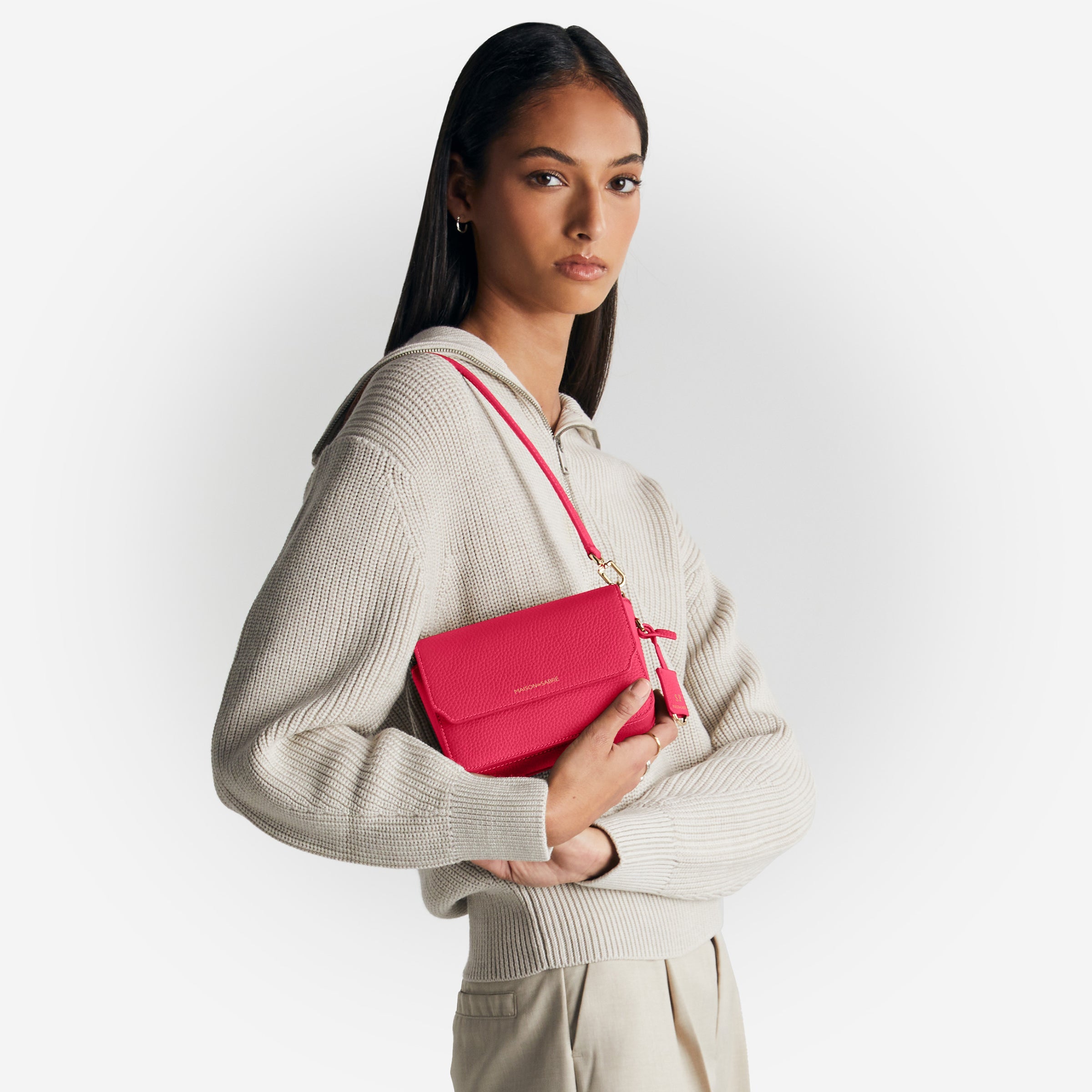 Mini Flap Bag in Shibuya Fuchsia | MAISON de SABRÉ