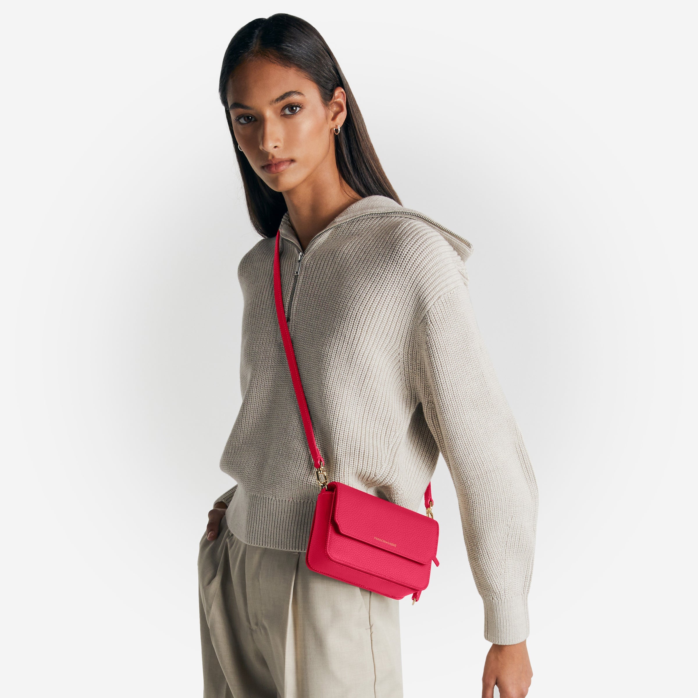 Mini Flap Bag in Shibuya Fuchsia | MAISON de SABRÉ